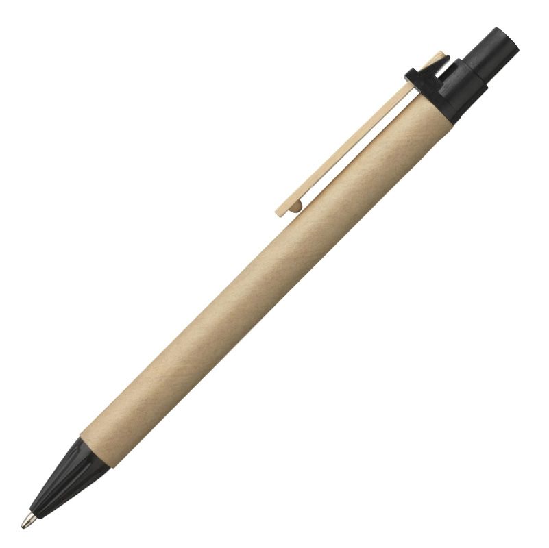 pen met kartonnen houder en zwarte accenten